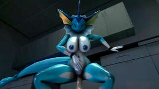 Vaporeon accipit aliam dildo in eius pussy